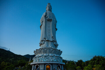 Fototapeta na wymiar Majestic Lady Buddha Statue at Linh Ung Pagoda, Da Nang, Vietnam