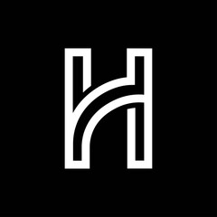 Letter H minimalist logo and icon design