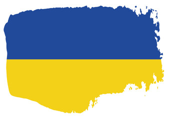Ukraine flag with palette knife paint brush strokes grunge texture design. Grunge brush stroke effect