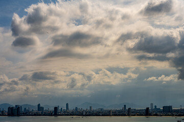 Fototapeta premium Dramatic Cloudscape Over Da Nang Cityscape, Vietnam
