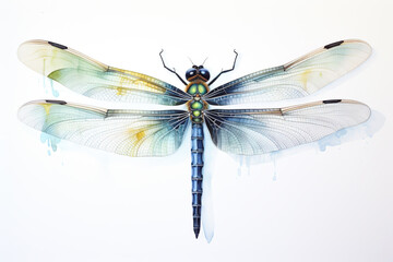 Dragonfly clip art. Watercolor animal illustration.