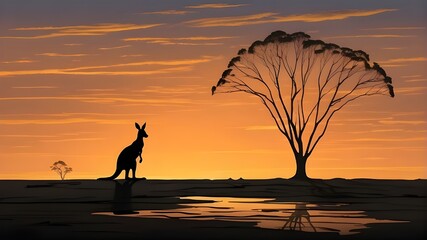 silhouette in the sunset,  Lack of detail, unrealistic colors, poorly defined silhouette, absence of contrast, flat composition, lack of depth, unnatural lighting, disjointed elements, absence of emot