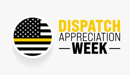 dispatcher appreciation week or Public Safety Telecommunicators Week background design template. - obrazy, fototapety, plakaty