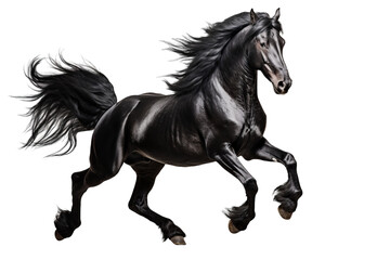 Obraz na płótnie Canvas Powerful Stallion Rearing Dramatically Isolated on Transparent Background PNG format