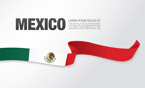 Flag of Mexico, vector illustration, card layout design