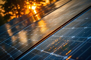 Solar power energy - Closeup of solar panels