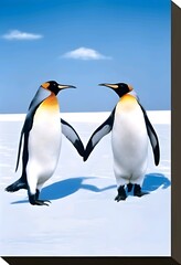 Fototapeta premium cute penguins, penguin family, penguin wallpapers, sea animals, cute animals, penguin pictures