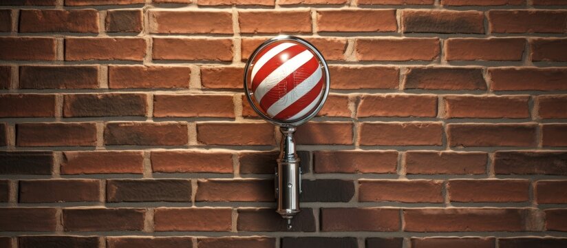barber pole mounted on the wall.