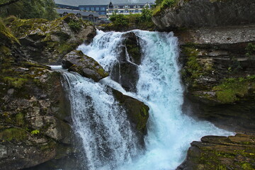 Fototapeta na wymiar Waterfall Storfossen at Geiranger, More og Romsdal county, Norway, Europe 