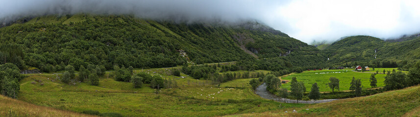 Low clouds at the road #63, Norway, Europe
