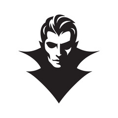 Dracula silhouette: Dracula Vector Silhouette Embodying the Mystery and Allure of Count , dracula black illustration