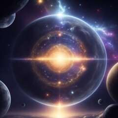 Fototapeta premium In the beginning of the Multiverse that created by God