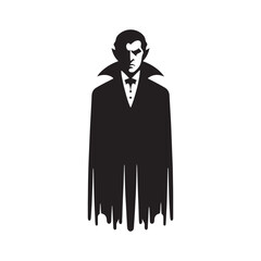 Dracula silhouette: Dracula Vector Silhouette Embodying the Mystery and Allure of Count , dracula black illustration