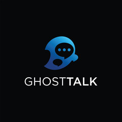 ghost talk wings hallo ween vector logo designs concept.