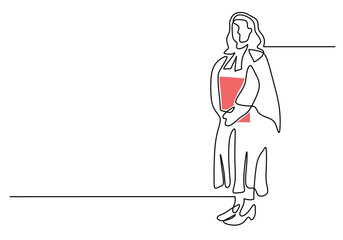 Single one line drawing law set concept. judge bring book