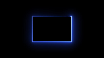 Abstract glowing neon line rectangle frame background illustration.