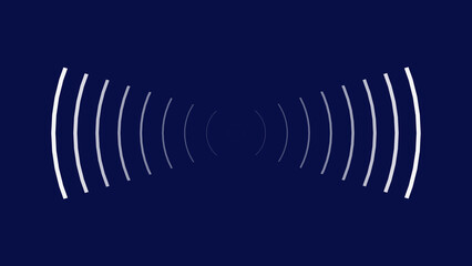 Digital Radio wave circle background. Radio station signal 4k illustration background.	 - obrazy, fototapety, plakaty