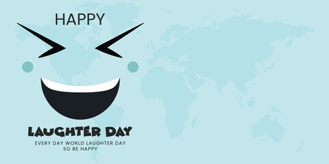world laughter day with laughing face and smile eps vector file