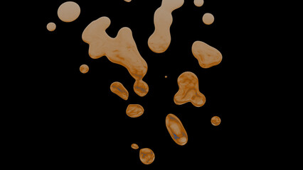Abstract liquid golden color water background illustration. 	
