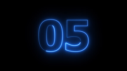 Abstract neon business countdown number 4k illustration.