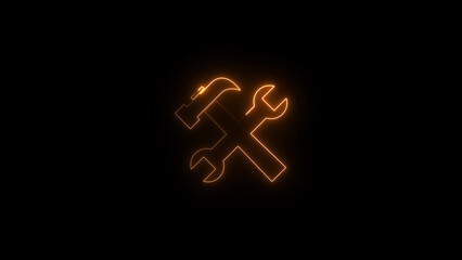 neon light setting tool icon illustration background.	

