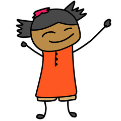 Hand Drawn Happy Kids Cartoons