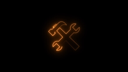 Obraz premium neon light setting tool icon illustration background. 