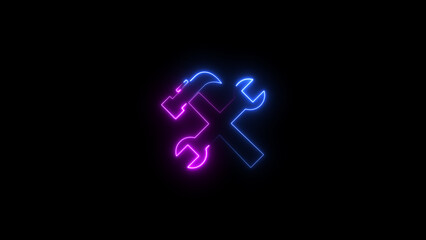 neon light setting tool icon illustration background.	
