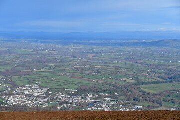 View to Graiguenamanagh from the top of Brandon Hill, Co. Kilkenny, Ireland