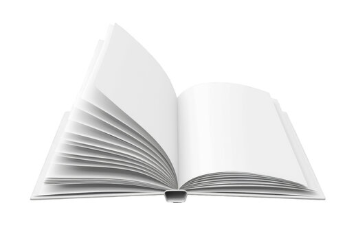 A dynamic image of a white open book with pages appearing to be turning, capturing the action of reading.