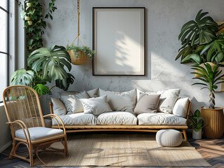 White Interior poster mockup