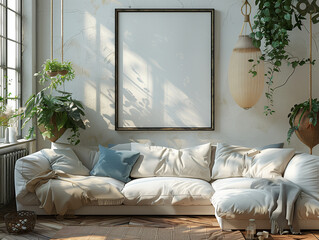 White Interior poster mockup