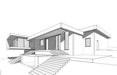 architectural sketch of a house	
