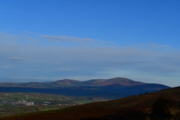 Fototapeta na wymiar View of the Blackstairs mountains from Brandon Hill, Co. Kilkenny, Ireland