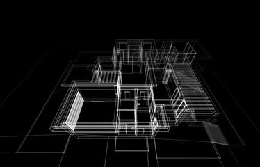 architectural sketch of a house	
