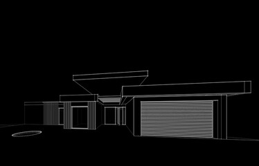 architectural sketch of a house	
