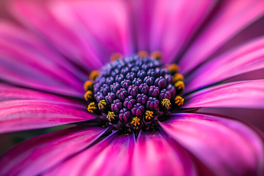 A macro image of a flower showing a gradient of colors from pink to deep magenta, with focus on the delicate petal structure and the flower's intricate center