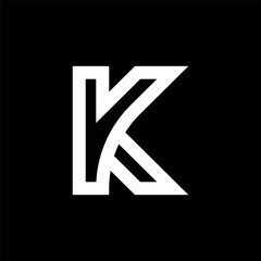 Fototapeta premium Letter k minimalist logo and icon design