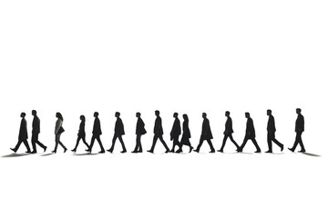 Dynamic Crowd Scene Isolated on Transparent Background PNG format