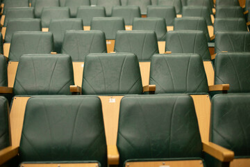 Fototapeta premium Seats in audience. Places to study. Lots of chairs.