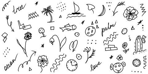 Colorful doodle illustration hand drawn, memphis style, splashes, background