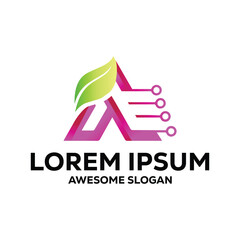 a letter logo colorful gradient abstract vector illustration