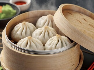 Chinese steamed buns. Traditional Chinese Food.