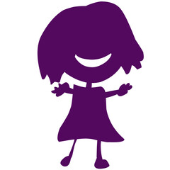 Kids Playing Silhouette Colorful Drawing