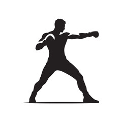 Fototapeta na wymiar Fighter silhouette: Fighter Vector Silhouettes Portraying Strength, Agility, and Martial Arts Mastery. Fighter black illustration