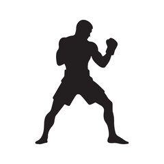 Fighter silhouette: Fighter Vector Silhouettes Portraying Strength, Agility, and Martial Arts Mastery. Fighter black illustration