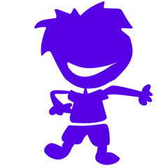 Kids Playing Silhouette Colorful Drawing