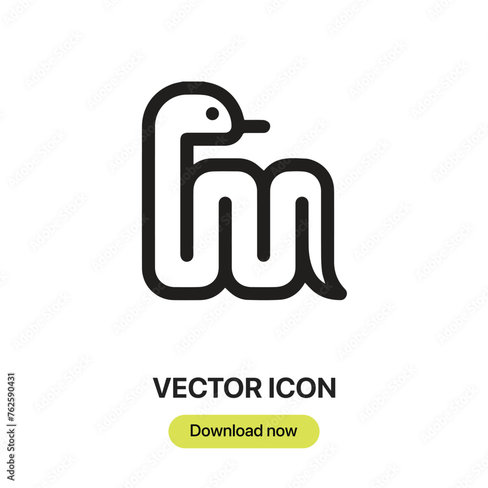 Leinwandbilder snake icon vector. linear-style sign for mobile concept and web design. snake symbol illustration. p