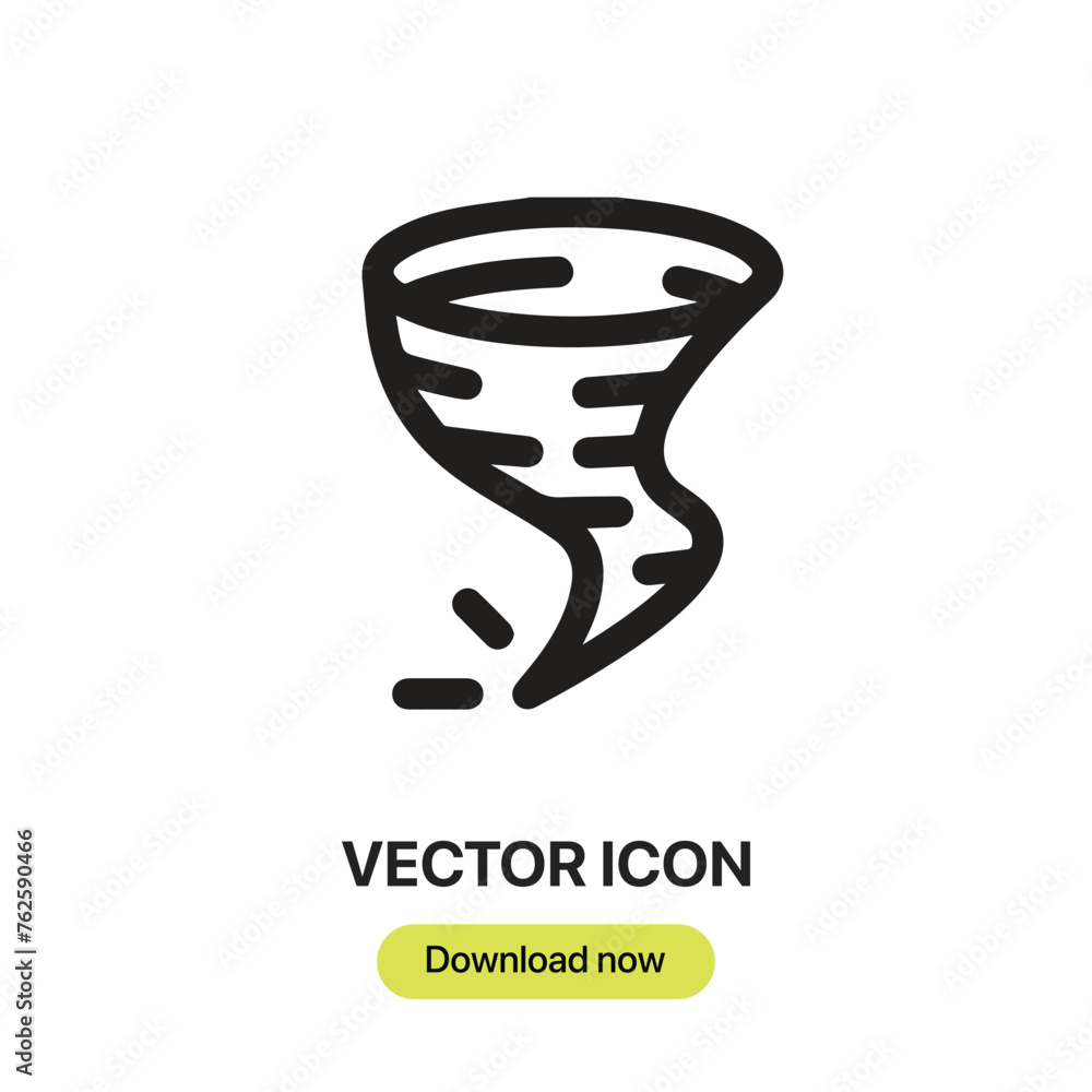 Leinwandbilder Tornado icon vector. Linear-style sign for mobile concept and web design. Tornado symbol illustration. Pixel vector graphics - Vector.	

