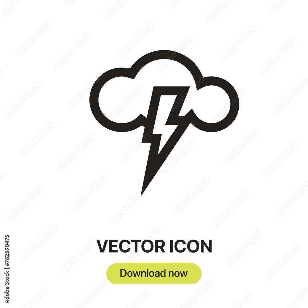 Poster lightning icon vector. linear-style sign for mobile concept and web design. lightning symbol illustr